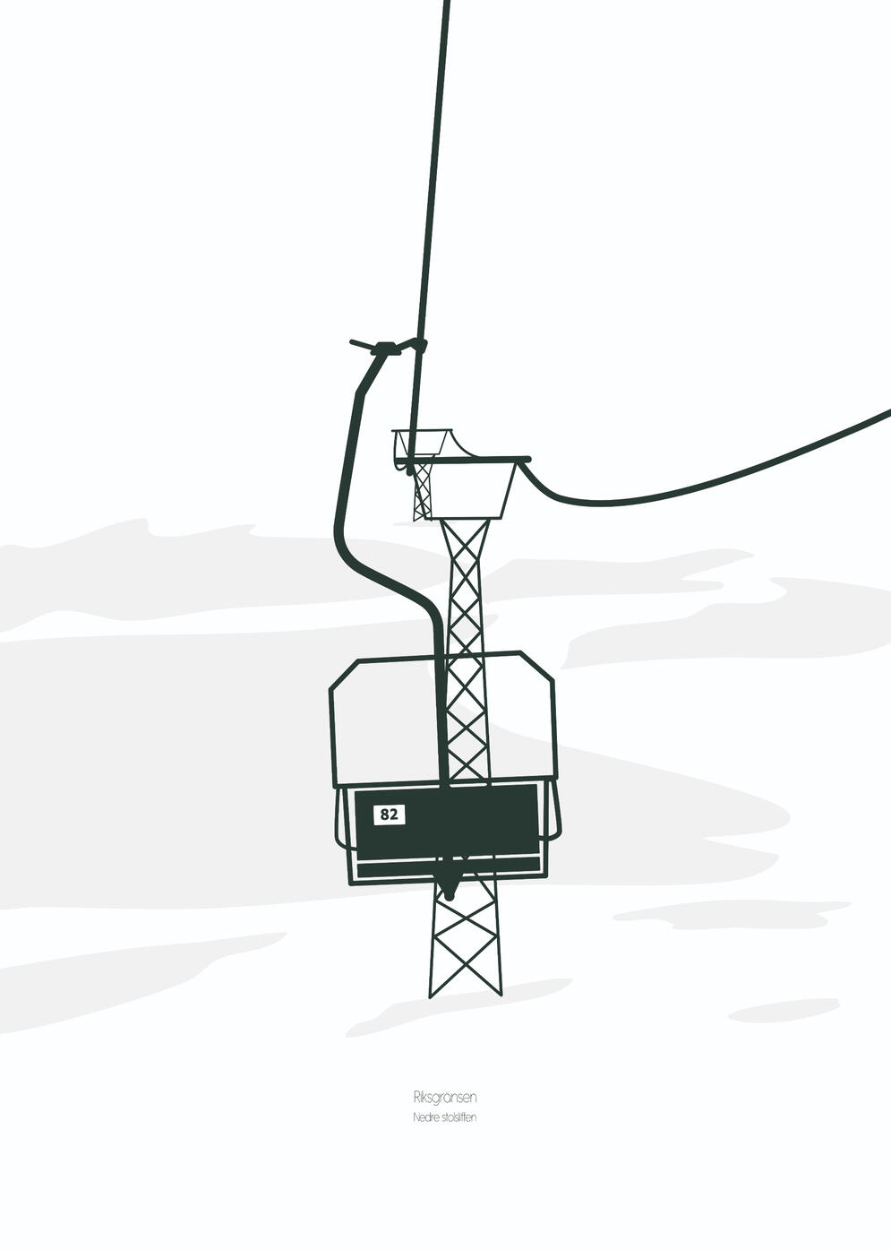 Nedre stolsliften Riksgränsen | Affinity Designer Bild på en skidlift i Riksgränsen gjord i Affinity Designer.